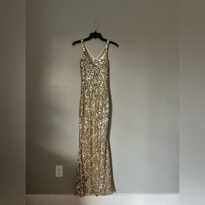 Gold Sequin Prom Dress